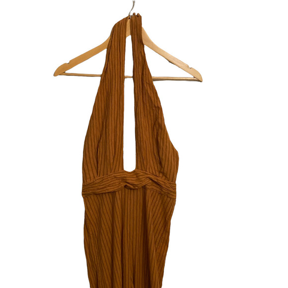 Third Form Jumpsuit Crossing Over Halter Ribbed Orange Size 2 - Picture 6 of 8